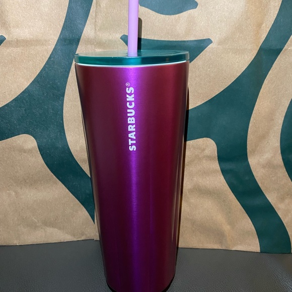 Starbucks Tumbler Puffy Purple Valentines Limited Edition Stainless Steel - 24oz